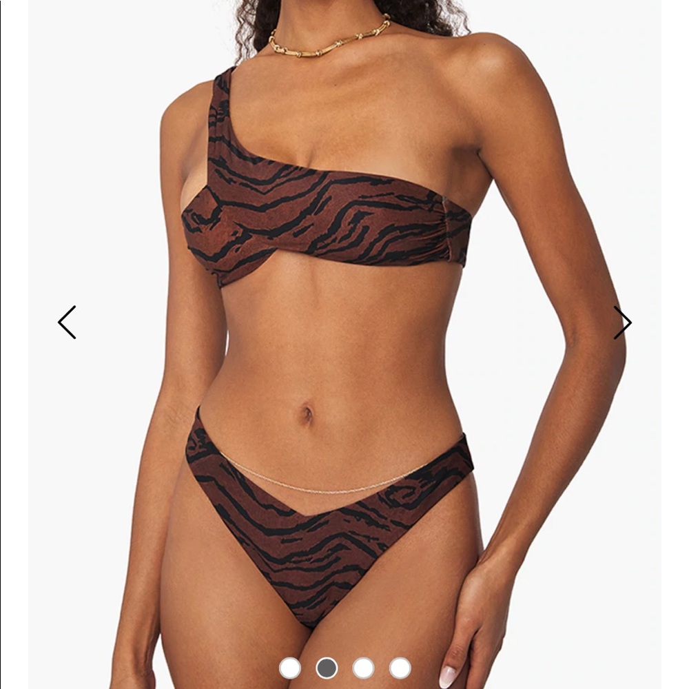 Asymmetrical Cross-Over Tiger Bikini Top and   Delilah Tiger Bikini Bottom